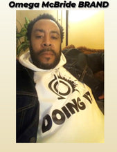 Load image into Gallery viewer, DOING IT. White Robe Trendsetter Travel Hoodie